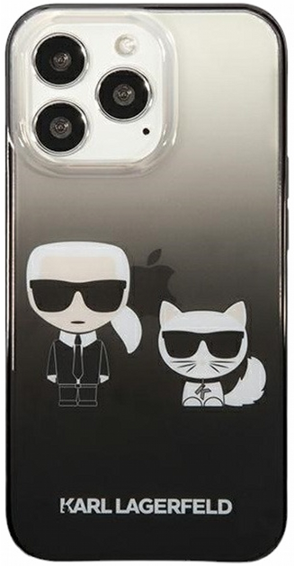 Панель CG Mobile Karl Lagerfeld Gradient Ikonik Karl&Choupette для Apple iPhone 13/13 Pro Black (3666339049263) - зображення 2