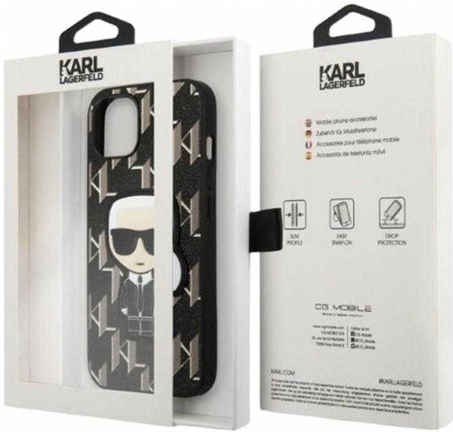 Панель CG Mobile Karl Lagerfeld Monogram Ikonik Patch для Apple iPhone 13 Black (3666339049379) - зображення 3
