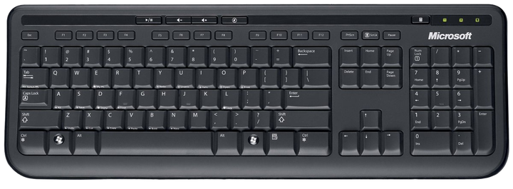 Klawiatura przewodowa Microsoft Wired Keyboard 600 USB DEU Black (ANB-00008) - obraz 1