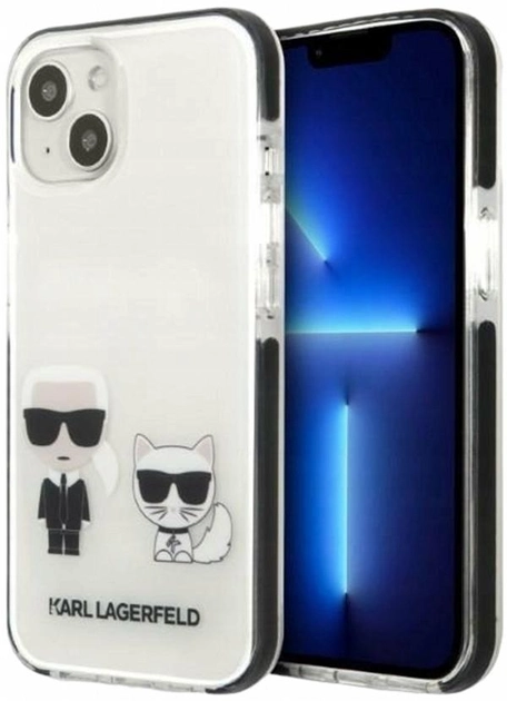Панель CG Mobile Karl Lagerfeld Karl&Choupette для Apple iPhone 13 White (3666339048617) - зображення 1