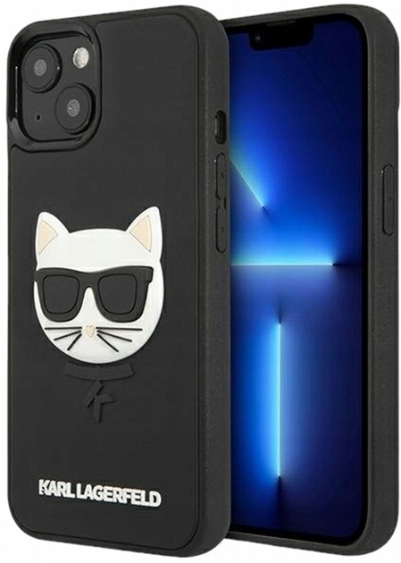 Панель CG Mobile Karl Lagerfeld 3D Rubber Choupette для Apple iPhone 13 mini Black (3666339028138) - зображення 2