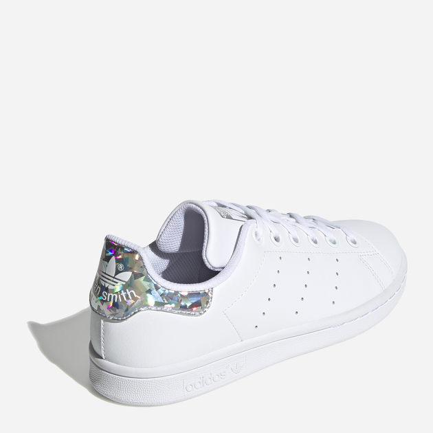 Sneakersy dziecięce dla dziewczynki adidas Originals Stan Smith J EE8483 36.5 (4UK) Białe ze srebrzystym kameleonem (4061616824004) - obraz 4