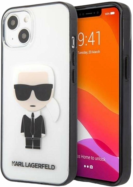 Etui CG Mobile Karl Lagerfeld Iconic Karl do Apple iPhone 13 mini Przezroczysty (3666339028015) - obraz 1