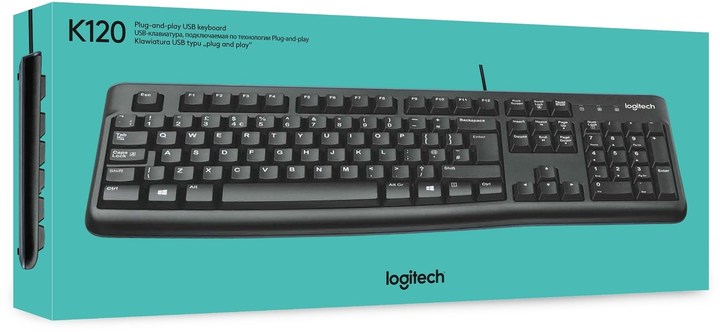 Клавіатура дротова Logitech K120 USB DEU Black (920-002489) - зображення 8