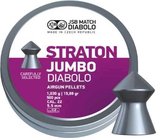 Пули JSB пневматические Diabolo Straton Jumbo калибр 5.5 мм 1.03г 500шт (00-00011484) - изображение 1
