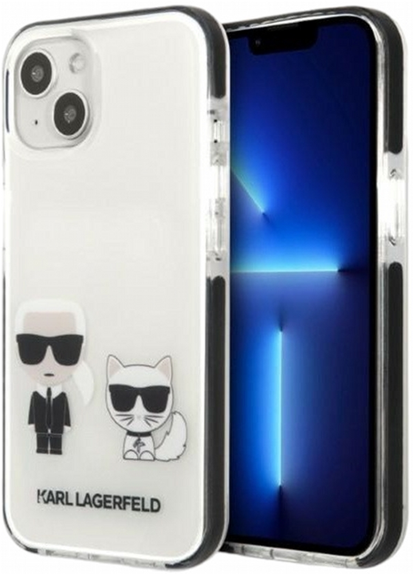 Панель CG Mobile Karl Lagerfeld Karl&Choupette для Apple iPhone 13 mini White (3666339048600) - зображення 1