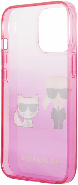 Etui CG Mobile Karl Lagerfeld Gradient Ikonik Karl&Choupette do Apple iPhone 14 Pro Różowy (3666339086381) - obraz 3