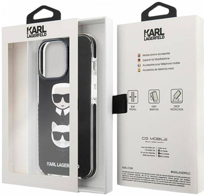 Etui CG Mobile Karl Lagerfeld Karl&Choupette Head do Apple iPhone 13 Pro Max Czarny (3666339048679) - obraz 3