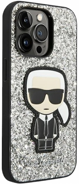 Панель CG Mobile Karl Lagerfeld Glitter Flakes Ikonik для Apple iPhone 14 Pro Silver (3666339077419) - зображення 2