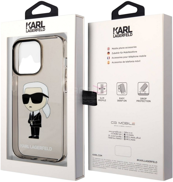 Etui CG Mobile Karl Lagerfeld Iconic Karl Lagerfeld do Apple iPhone 14 Pro Czarny (3666339087067) - obraz 1