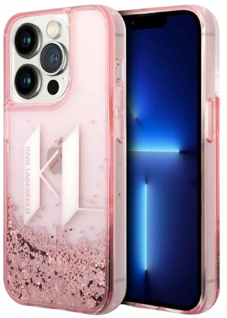 Панель CG Mobile Karl Lagerfeld Liquid Glitter Big KL для Apple iPhone 14 Pro Pink (3666339085667) - зображення 1