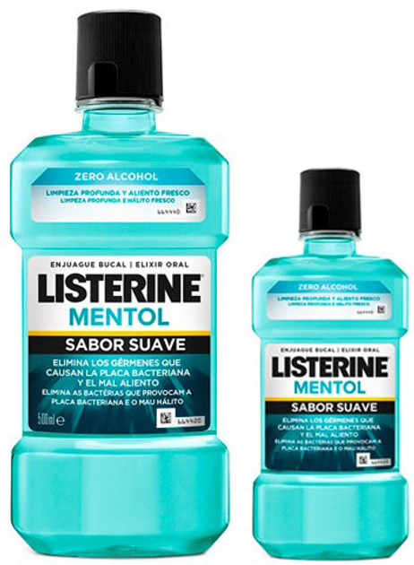 Płyn do płukania jamy ustnej Listerine Zero 0 Enjuague Bucal Lote 500 ml + 250 ml (3574661434421) - obraz 1