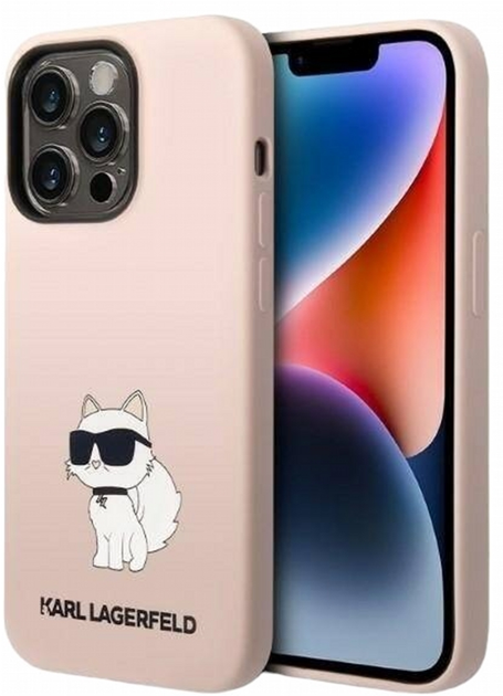 Etui CG Mobile Karl Lagerfeld Silicone Choupette do Apple iPhone 14 Pro Rozowy (3666339086701) - obraz 1