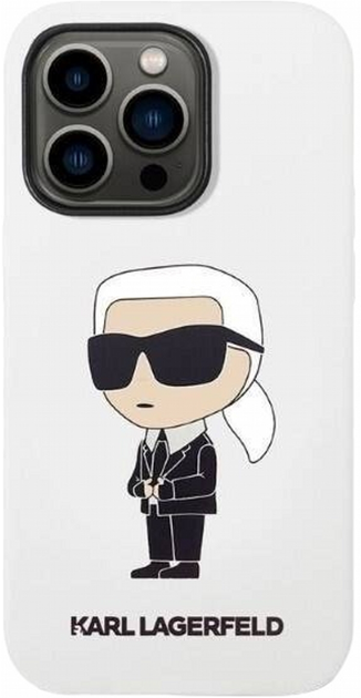 Etui CG Mobile Karl Lagerfeld Silicone Iconic do Apple iPhone 14 Pro Bialy (3666339086626) - obraz 2