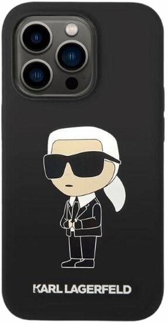 Etui CG Mobile Karl Lagerfeld Silicone Iconic do Apple iPhone 14 Pro Czarny (3666339086589) - obraz 2