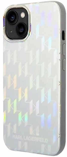 Панель CG Mobile Karl Lagerfeld Monogram Iridescent для Apple iPhone 14 Plus Silver (3666339093082) - зображення 1