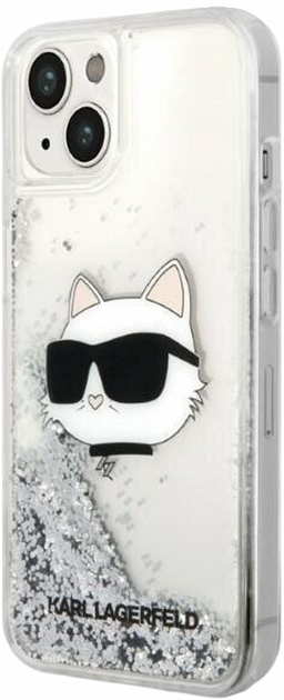 Etui CG Mobile Karl Lagerfeld Glitter Choupette Head do Apple iPhone 14 Plus Srebrny (3666339086930) - obraz 3