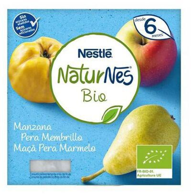 Deser mleczny Nestle Naturnes Bio Apple Pear and Quince 4 x 90 g (7613037291476) - obraz 1