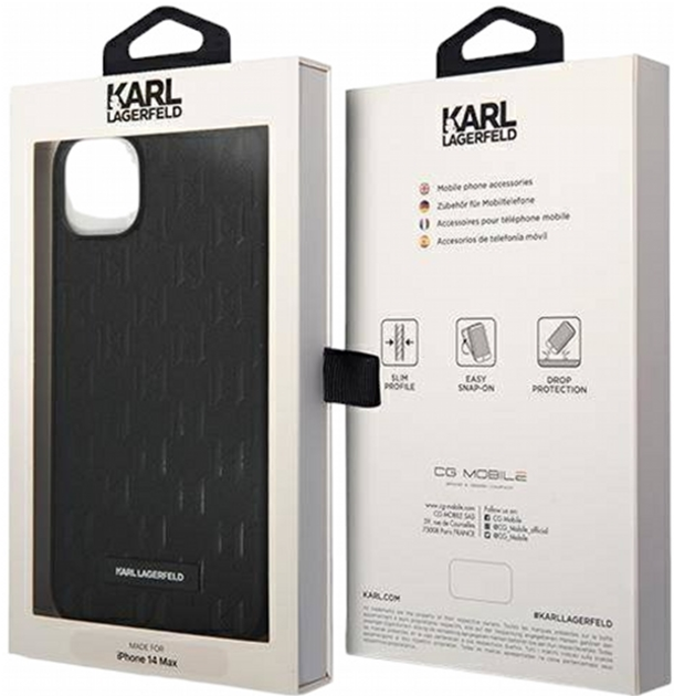 Etui CG Mobile Karl Lagerfeld Saffiano Mono Metal Logo do Apple iPhone 14 Plus Czarny (3666339085131) - obraz 3