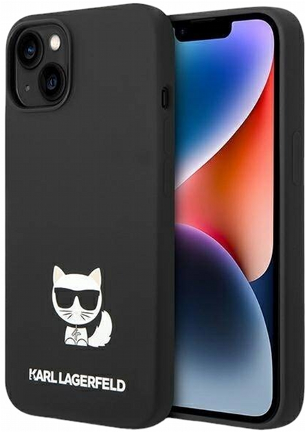 Панель CG Mobile Karl Lagerfeld Silicone Choupette Body для Apple iPhone 14 Plus Black (3666339076566) - зображення 1