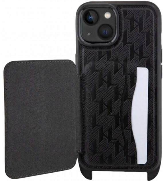 Панель CG Mobile Karl Lagerfeld Crossbody Saffiano Monogram Ikonik для Apple iPhone 14 Black (3666339123185) - зображення 3