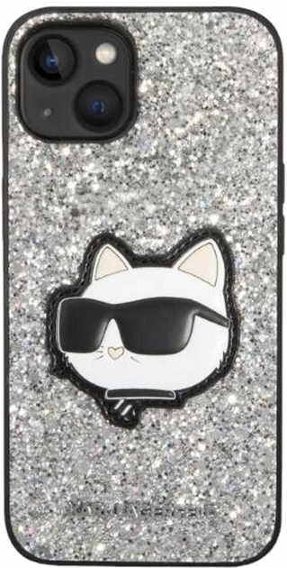 Etui CG Mobile Karl Lagerfeld Glitter Choupette Patch do Apple iPhone 14 Srebrny (3666339099435) - obraz 2