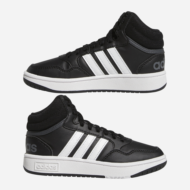 Підліткові черевики для хлопчика adidas Hoops Mid 3.0 K GW0402 38.5 (5.5UK) Чорні (4065418332484) - зображення 14
