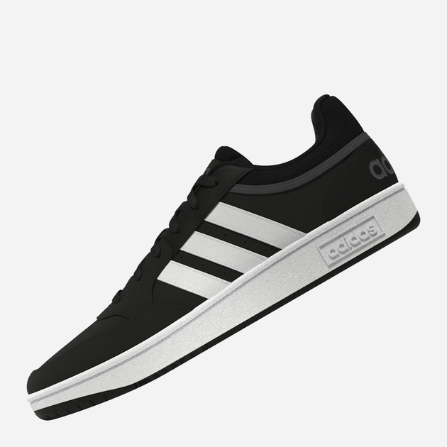 Tenisówki męskie z eko skóry do kostki Adidas Hoops 3.0 GY5432 41.5 (UK 7.5) Czarne (4065418286435) - obraz 2