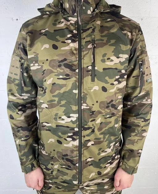 Военная мужская куртка Accord Soft-shell на флисе Мультикам XXL (Kali) - изображение 1