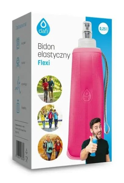 Пляшка для води Dafi Flexi 250 мл гнучка Рожева (5904870070420) - зображення 2