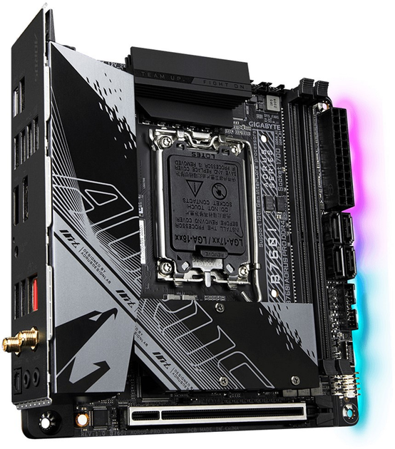 Материнська плата Gigabyte B760I AORUS PRO DDR4 (s1700, Intel B760, PCI-Ex16) - зображення 2