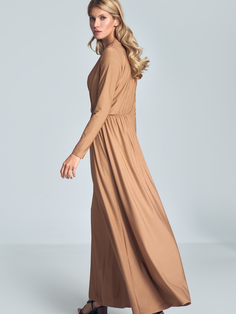 Sukienka trapezowa damska Figl M705 XL Beżowa (5902194382489) - obraz 2