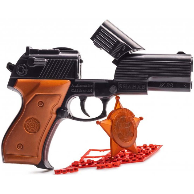 Игрушечный пистолет Golden Gun Shahab Gold 282 с пистонами и звездой ...