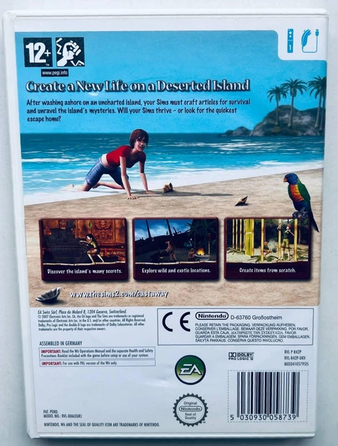 The Sims 2 Castaway, Б/У, английская версия - диск Nintendo Wii - Фото 2 The Sims 2 Castaway, Б/У, английская версия - диск Nintendo Wii - изображение 2