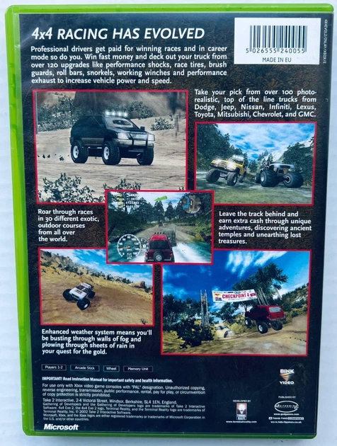 4x4 Evo 2, Б/У, английская версия - диск XBOX Original - Фото 2 4x4 Evo 2, Б/У, английская версия - диск XBOX Original - изображение 2