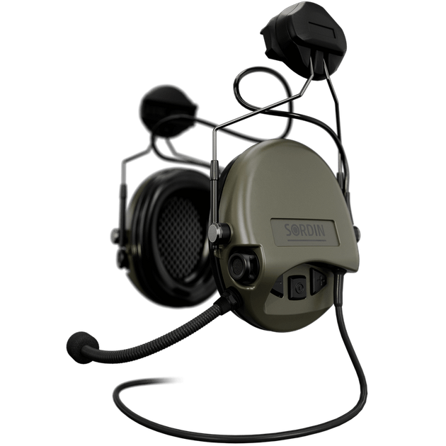 Тактичні активні навушники Sordin Supreme MIL CC з ARC Rail, колір – Олива (72332-06-S) - зображення 1