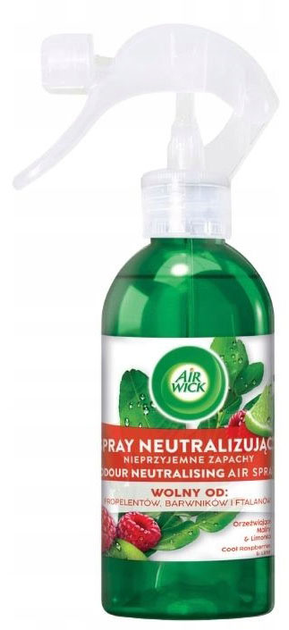 Spray Air Wick neutralizujący nieprzyjemne zapachy Orzeźwiające Maliny & Limonka 237 ml (5908252004744) - obraz 1