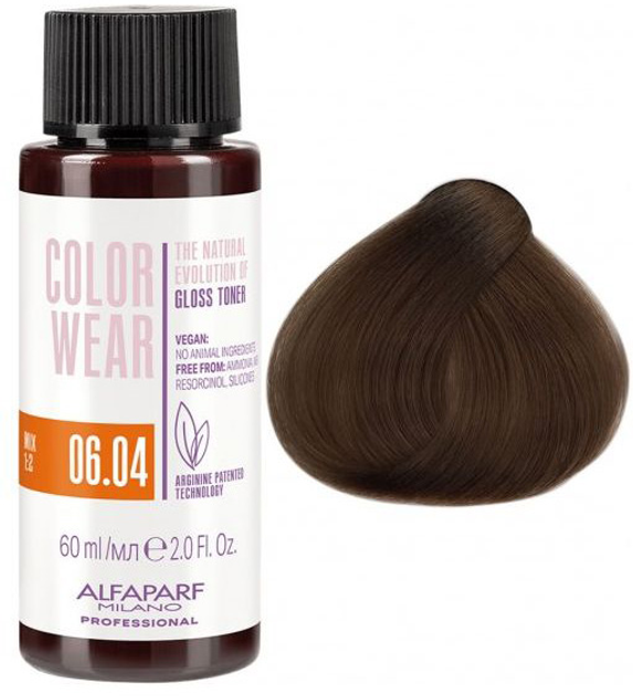 Тонирующая жидкая краска Alfaparf Color Wear Gloss Toner 06.04 60 мл ...