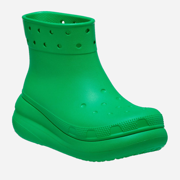 Жіночі гумові чоботи низькі Crocs Classic Crush Rain Boot CR207946-GRGR 37-38 (M5/W7) 23 см Зелені (196265157204) - зображення 2