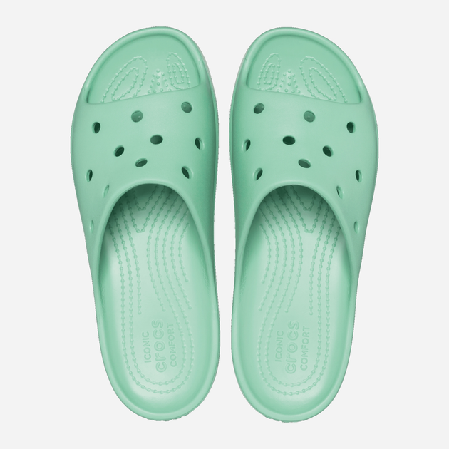 Klapki damskie Crocs Classic Platform Slide W CR208180-JAST 41-42 (W10) 26 cm Miętowe (196265242108) - obraz 4