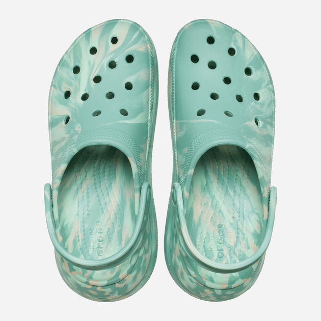 Жіночі крокси Crocs Classic Crush Marbled Clog W CR208265-JSMT 38-39 (M6/W8) 24 см М\'ятні (196265320479) - зображення 4