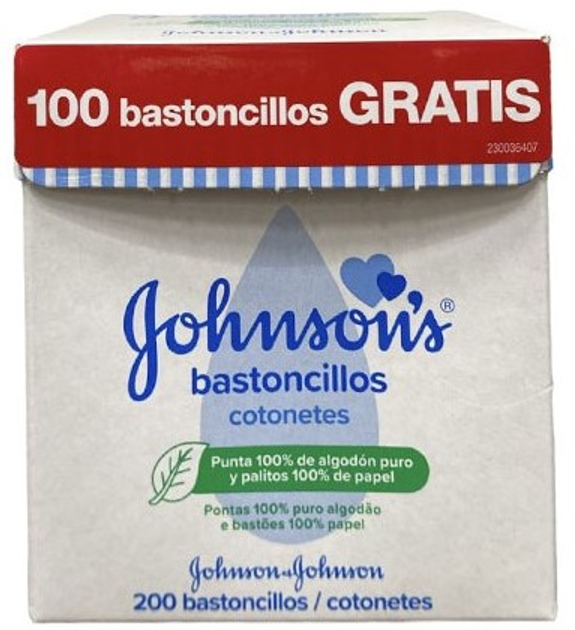 Patyczki do uszu Johnson's Baby Bastoncillos 200 szt (3574661701929) - obraz 1