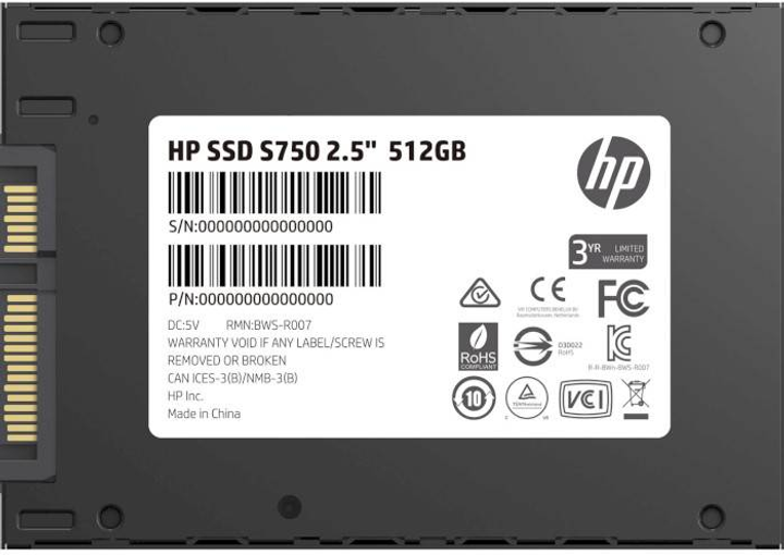 SSD диск HP S750 512GB 2.5" SATAIII TLC (16L53AA) - зображення 4