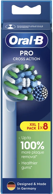 Насадки для електричної зубної щітки Oral-B Pro Cross Action, 8 шт білі (8006540847855) - зображення 2
