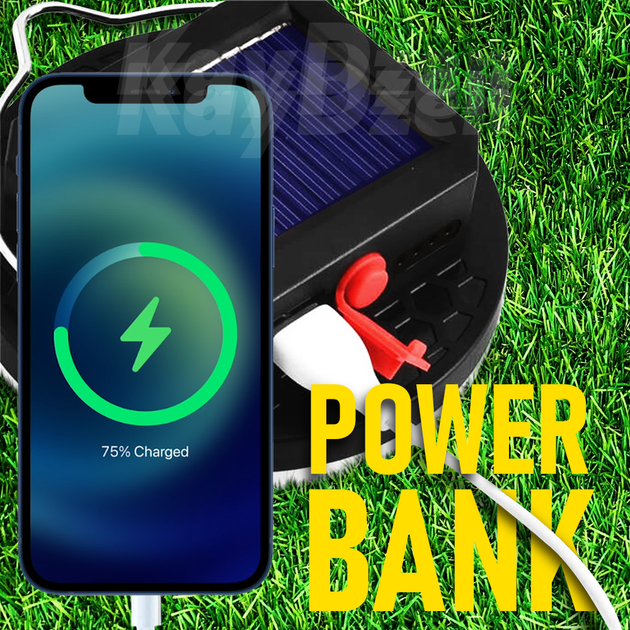 Акумуляторний LED світильник Andowl Q-LED10X1 10W + power bank прожектор аварійний із сонячною панеллю та павербанком - зображення 3