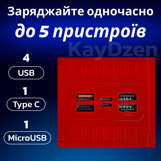 УМБ Andowl Q-CD4000 40000 mAh QC3.0 PD30W Red (1050-45d) - зображення 7