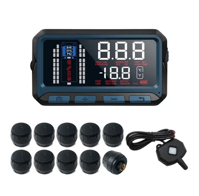 Система контроля давления и температуры в шинах TPMS Careud D550S для грузовиков, 12 датчиков - изображение 1