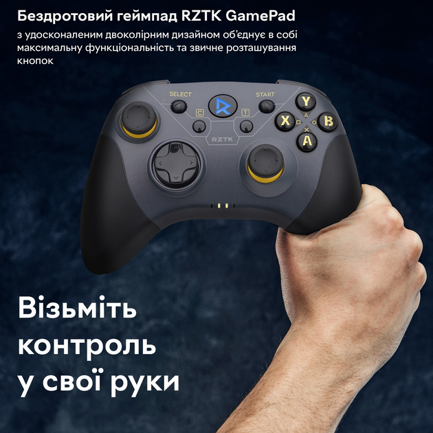 Бездротовий геймпад RZTK GamePad BT5.0 PC/iOS/Android/PS3/PS4 Grey - зображення 10