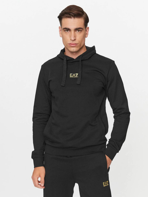 Dres męski (bluza z kapturem + spodnie) EA7 Train Core Id M T-Suit Hoodie Rn Ch Coft XL Czarny (8056861842213) - obraz 3