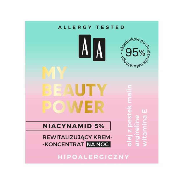 Krem-koncentrat AA My Beauty Power Niacynamid 5% rewitalizujący na noc 50 ml (5900116075969) - obraz 1